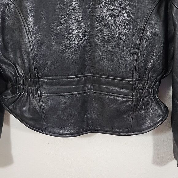 Vintage All-State Leather black jacket fully lined with braided details size XL - Picture 8 of 13